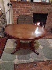 Very Heavy, Solid Oval Coffee Table, Top 79 X 60 Cm, Height 50 Cm