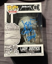 JASON NEWSTED SIGNED AUTOGRAPH LADY JUSTICE METALLICA FUNKO POP FIGURE ACOA RARE