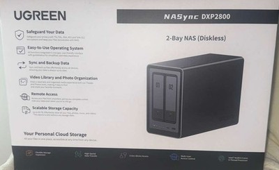 DXP2800 Intel X86 12th N100 CPU 8GB DDR5 RAM 2-Bay NAS Enclosure