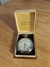 Antique 1917 Omega Open-Face Pocket Watch - 52mm 0.800 Silver, Working, with Box
