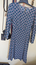 boden floral dress S 4 green pink viscose sezane