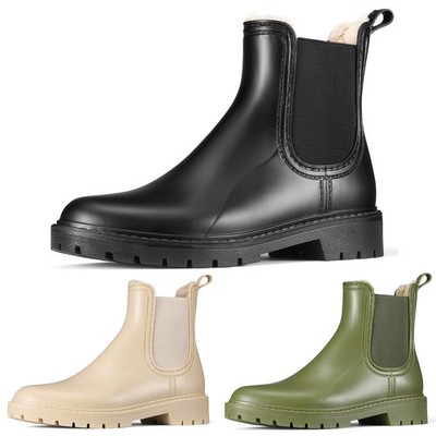 HISEA Women Ankle Rain Boots Fur Lined Insulated Waterproof Winter Snow Booties