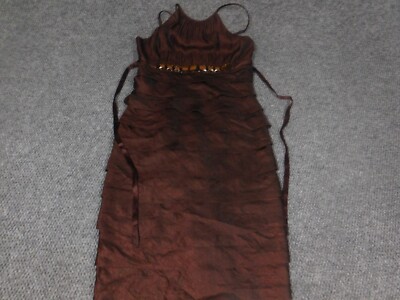 adrianna papell brown dress Adrianna Papell Foiled Mermaid Gown With Halter Neckline main image 1