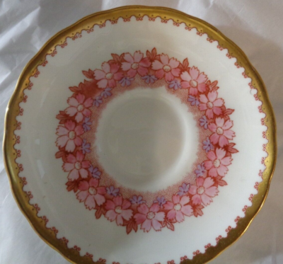 Vintage Coalport Pink & White Pansies Coffee TeaCup Saucer Set
