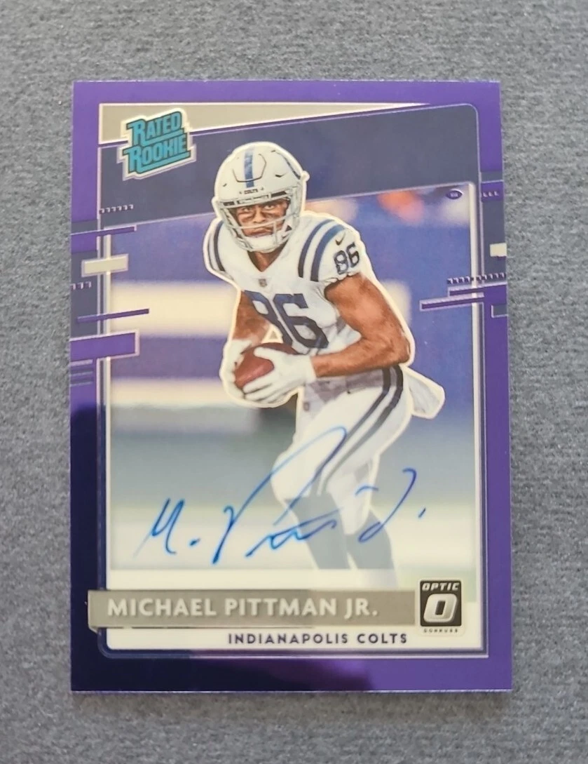 2020 Donruss Optic Purple Stars Michael Pittman Jr Auto /50 Rated Rookie #172