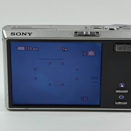 Sony Cybershot DSC-T50 7.2MP Digital Camera Silver Touch Screen Retro + Charger - Picture 9 of 15