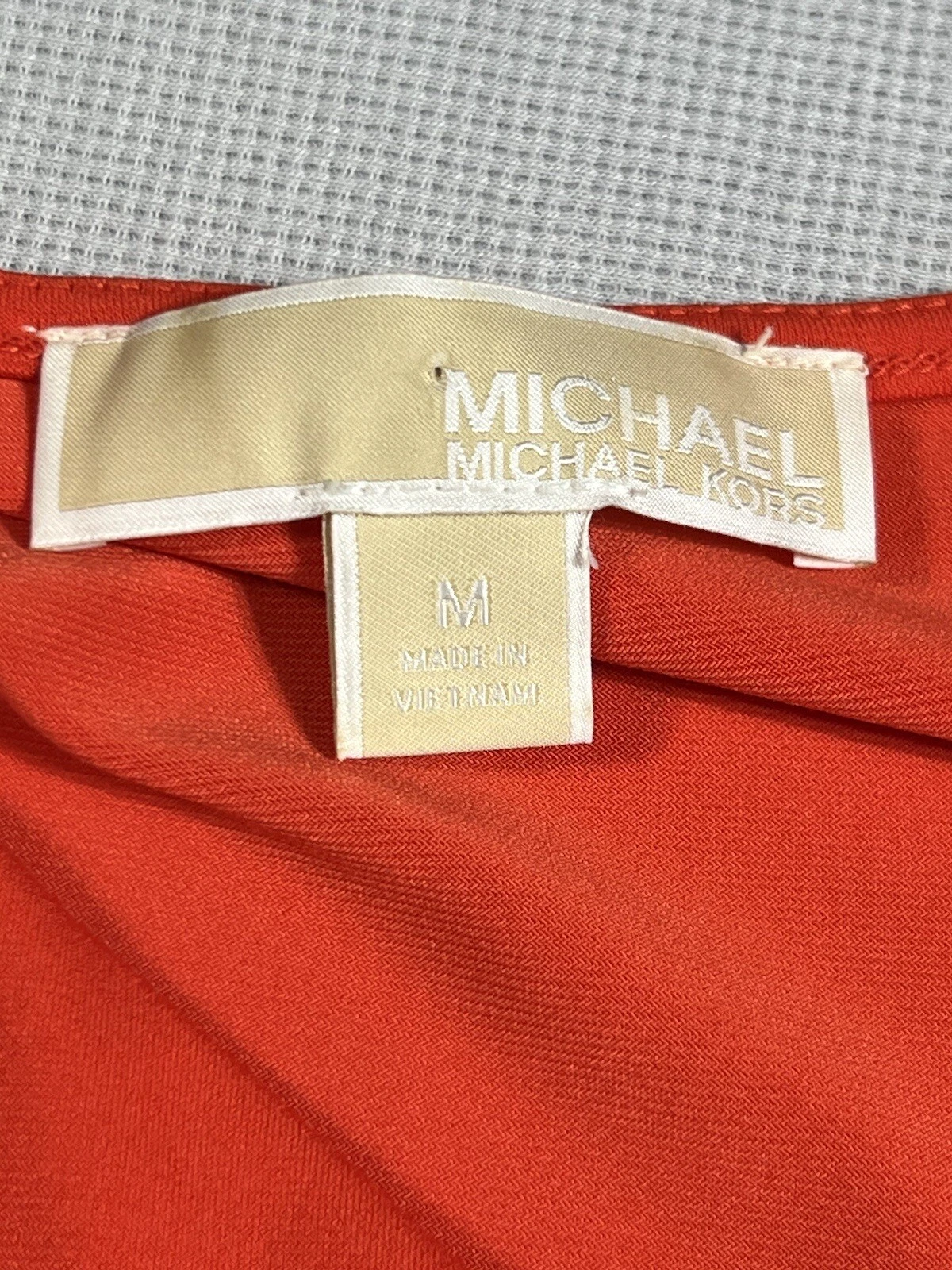 Abito in guaina Michael Kors donna arancione medio senza maniche lavorato a maglia elasticizzato