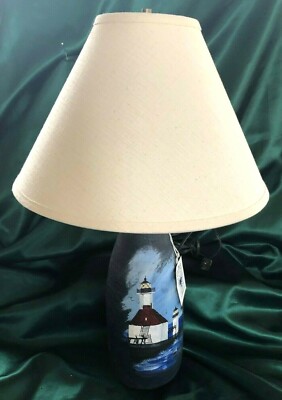 AMERICA'S BEST - MAINE MADE - ACCENT TABLE LAMP - WOOD BUOY W/ LIGHTHOUSE