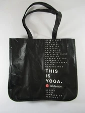 Lululemon Shopping Bag 14x15 Reusable Logo Black Yoga