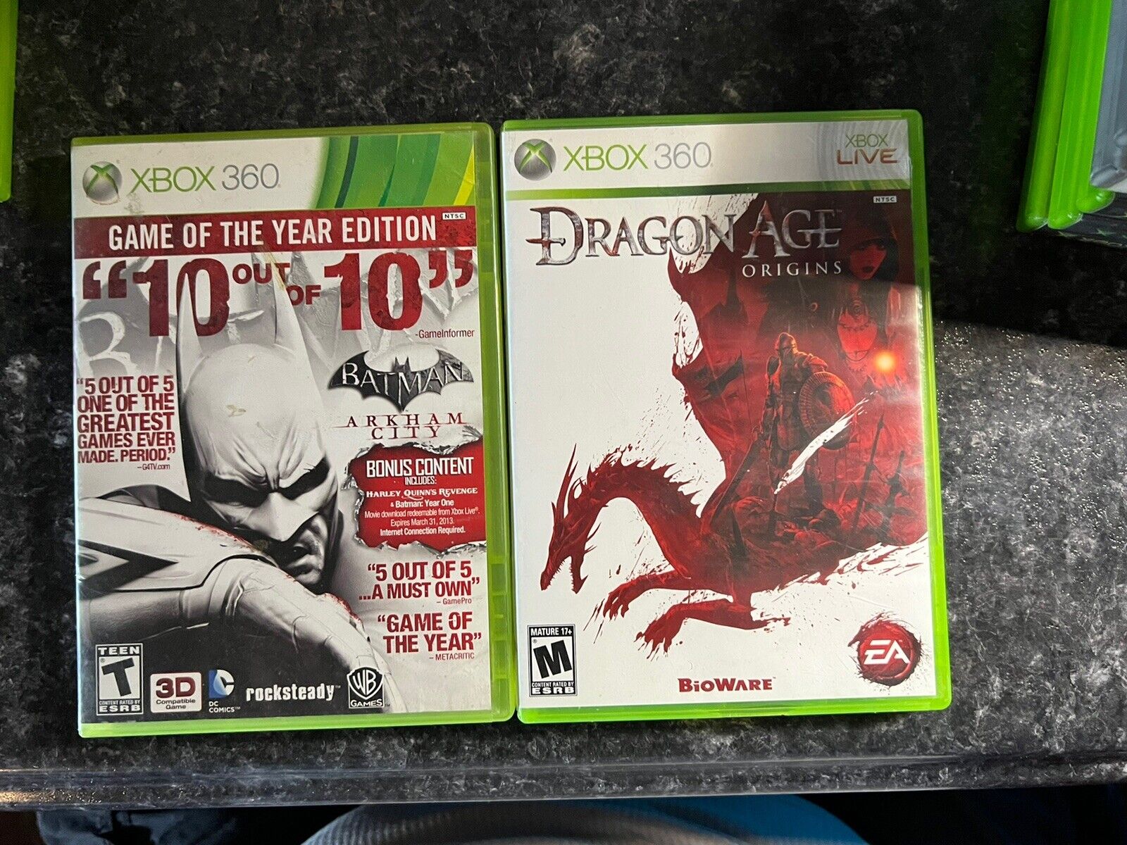 Batman Arkham City GOTY and Dragon Age Origins Xbox 360