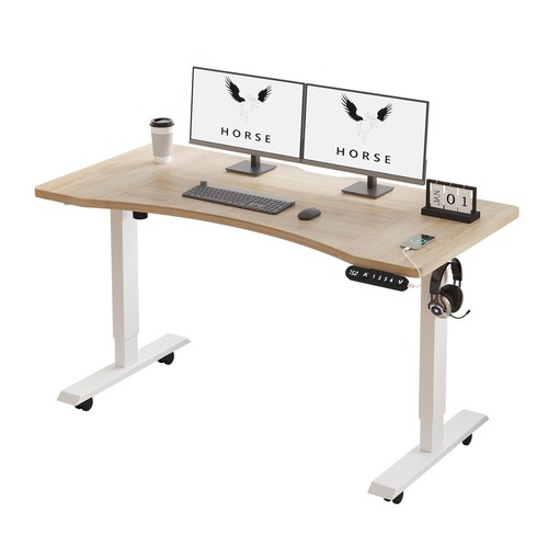Computer Height Adjustable Electric Standing Desk 55" -Curved Office Gaming Desk - Picture 36 of 43