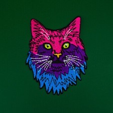 MYSTICAL BISEXUAL CAT Iron On Patch: kitten bi LGBT pansexual lesbian cis gift