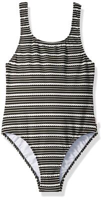SEAFOLLY ワンピース　水着 Seafolly Girls' 80's Tank One Piece Swimsuit, Tahitian Skies Black
