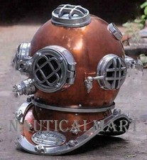 Solid Steel & Brass Vintage U.S Navy Mark V Scuba MORSE Diving Divers Helmet