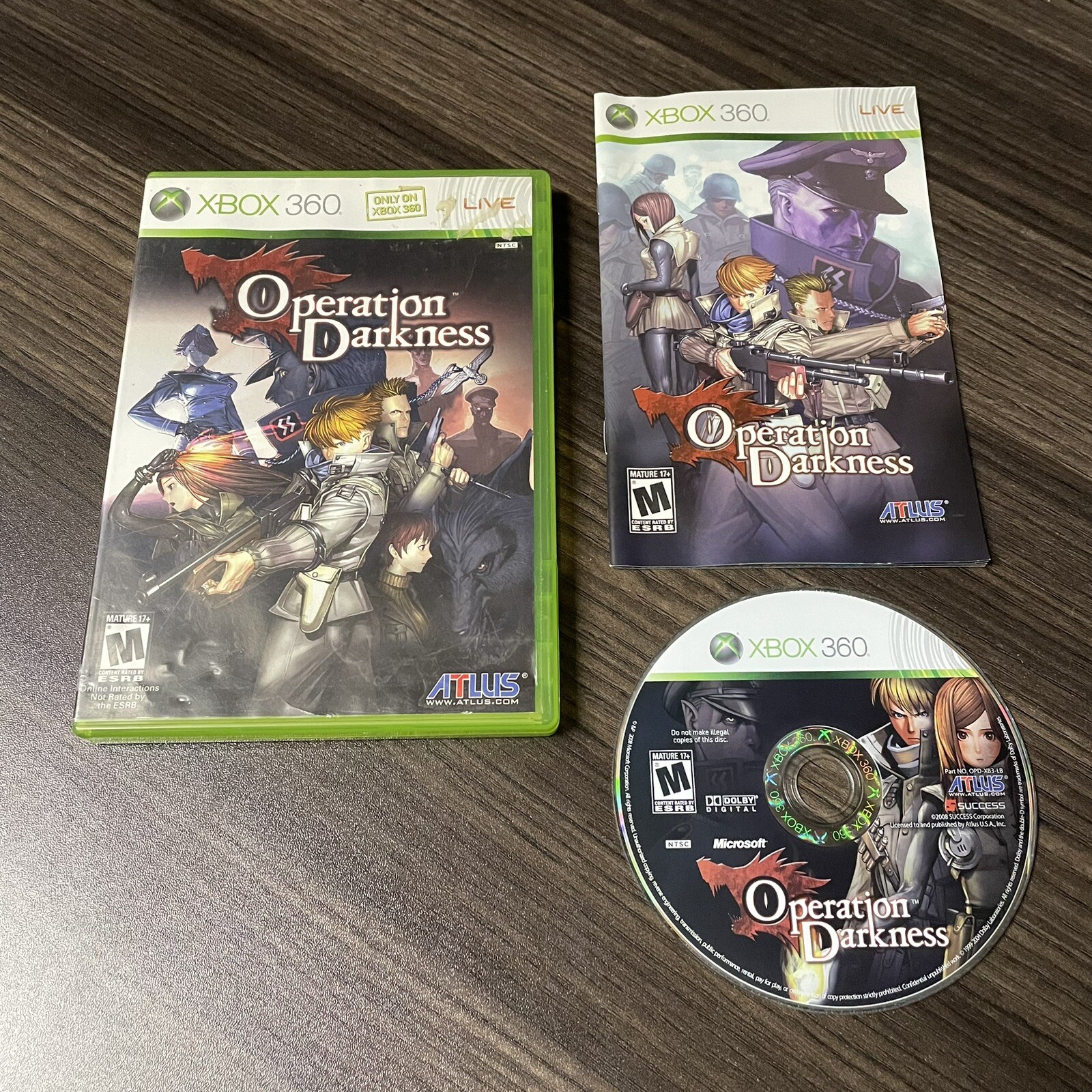 Operation Darkness XBOX 360 Disc + Case + Manual 730865900015 eBay