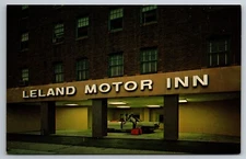 Richmond, Indiana - IN, Leland Motor Inn, 50s Car, Vintage Postcard