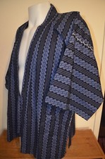 Renown Jinbei Chain Sleep PJ Lounge Robe Threaded Mens L Kimono Japan VTG 90s
