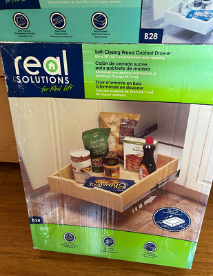 Real Solutions Soft-Close Wood Drawer B28 -Fits 18'' Inch Cabinets -NEW