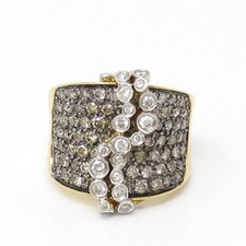 NYJEWEL Samuel B Behnam BJC 18k Yellow Gold 2ct White & Fancy Color Diamond Ring