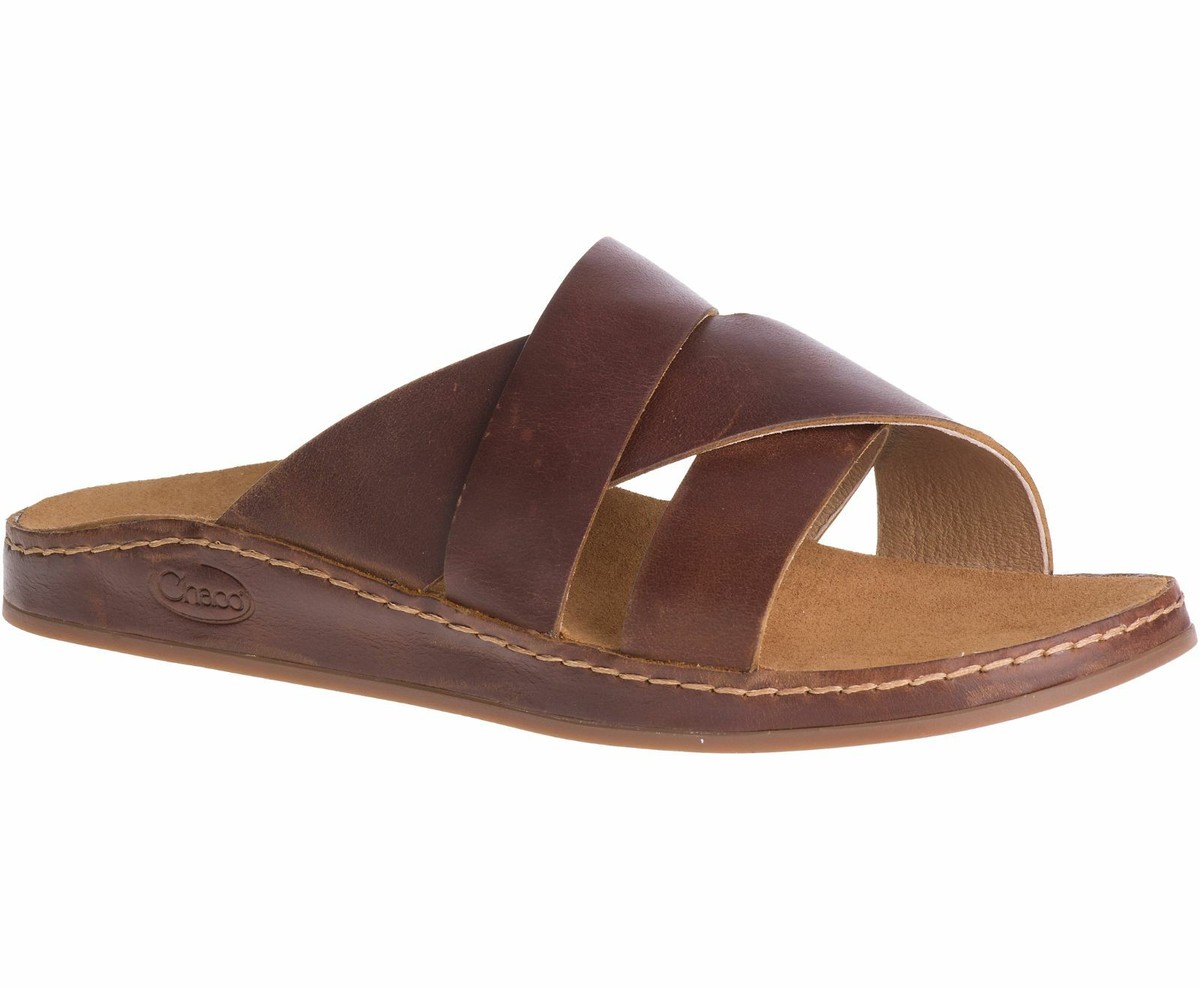 Chaco Wayfarer Leather Slide Sandal Toffee Women Size NEW