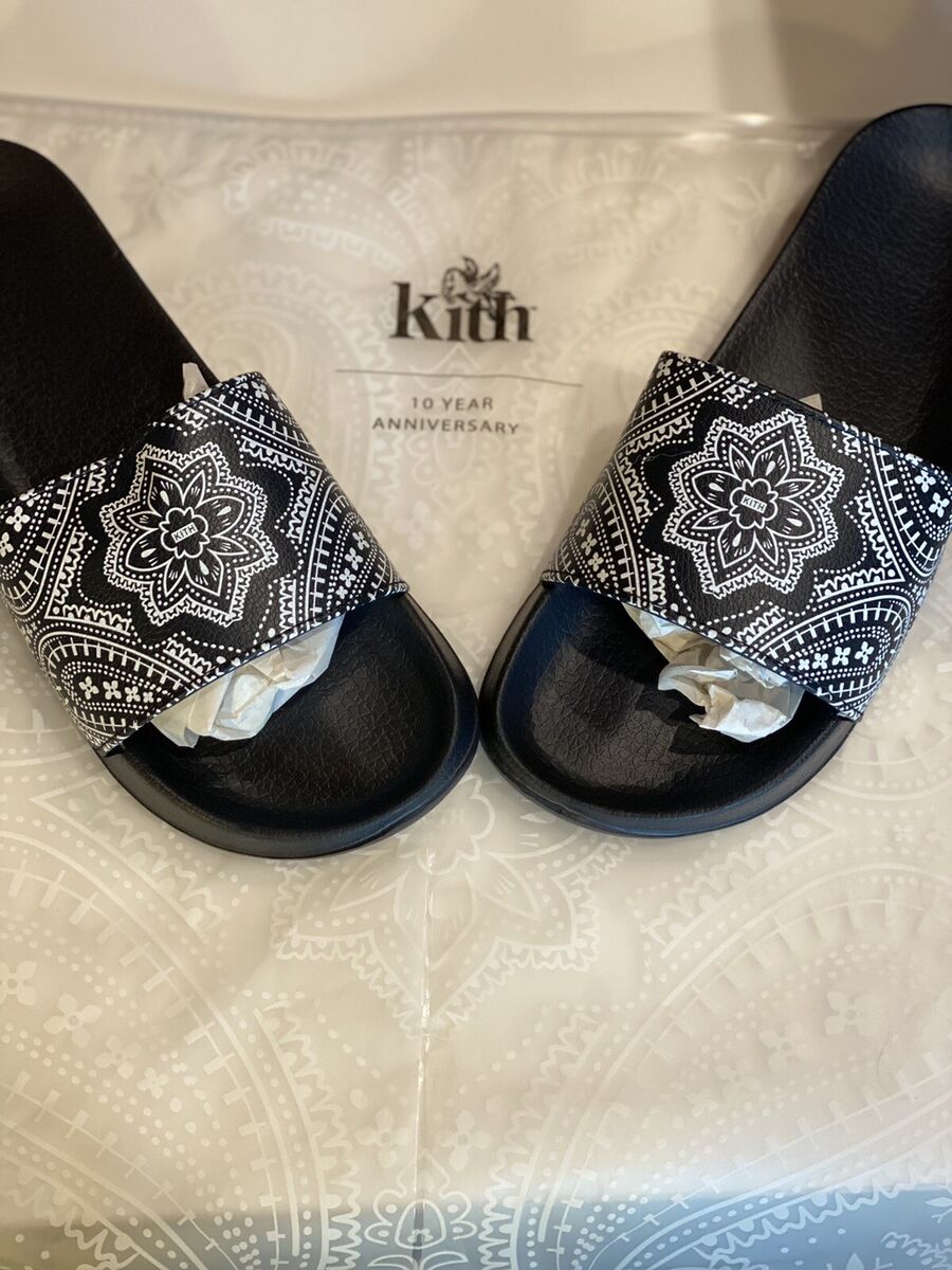 【US9】KITH Bandana Paisley Beach Slides