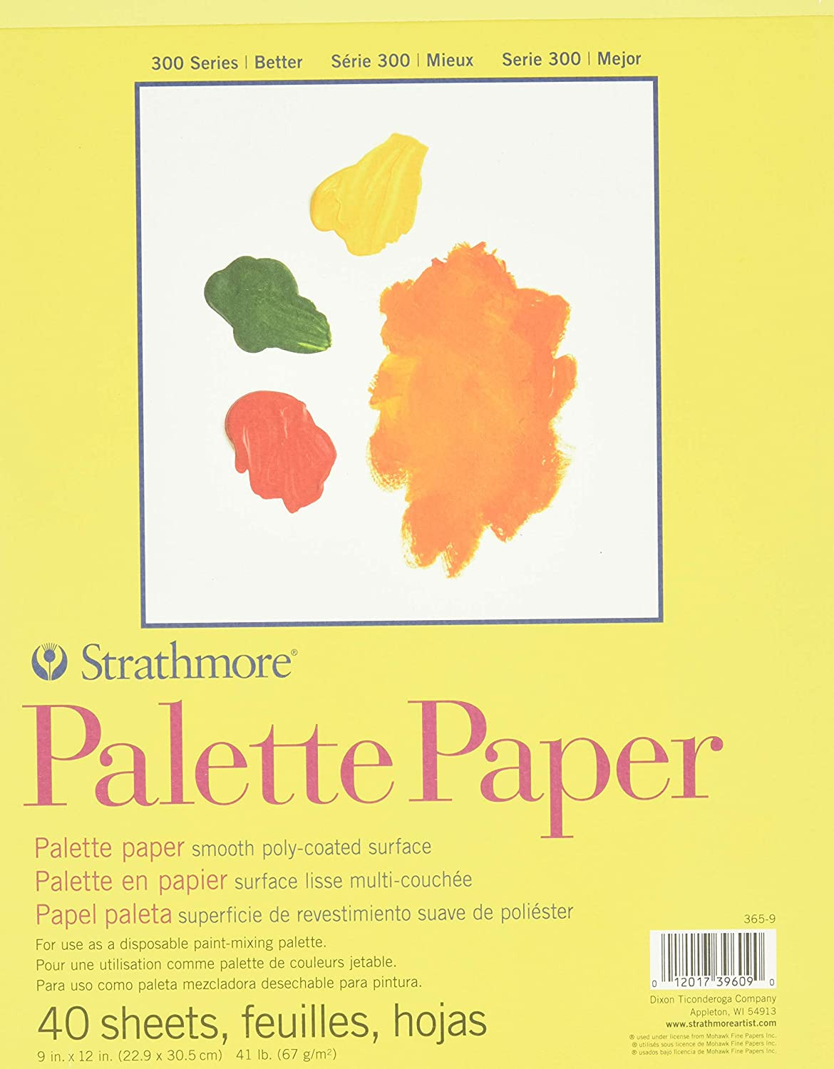 Strathmore 300 Series Palette Paper Pad, Tape Bound, 9X12 Inches, 40 Sheets (41L