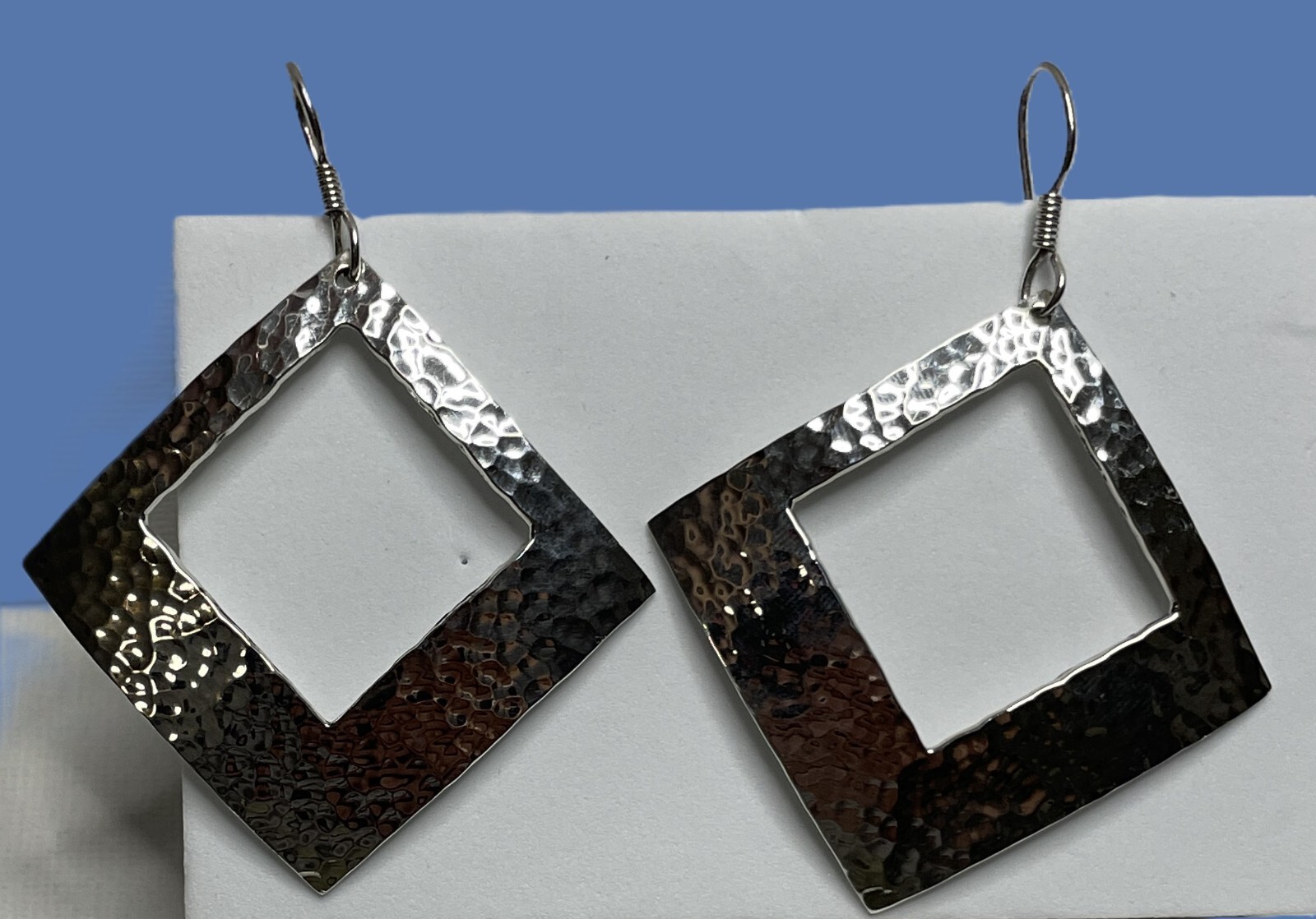 Large Solid Hammered Sterling Silver Mexico Open … - image 1