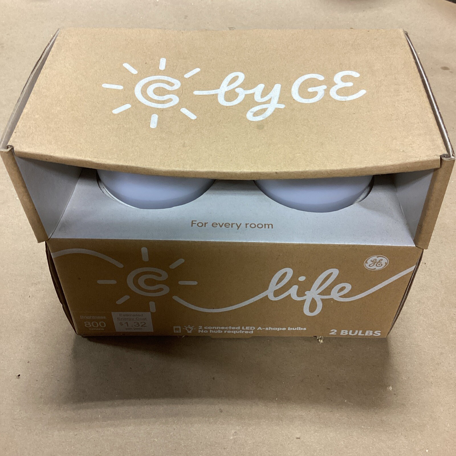 C by GE A-Shape C-Life Smart LED Light Bulb Works with Alexa Lot Of 2 D31