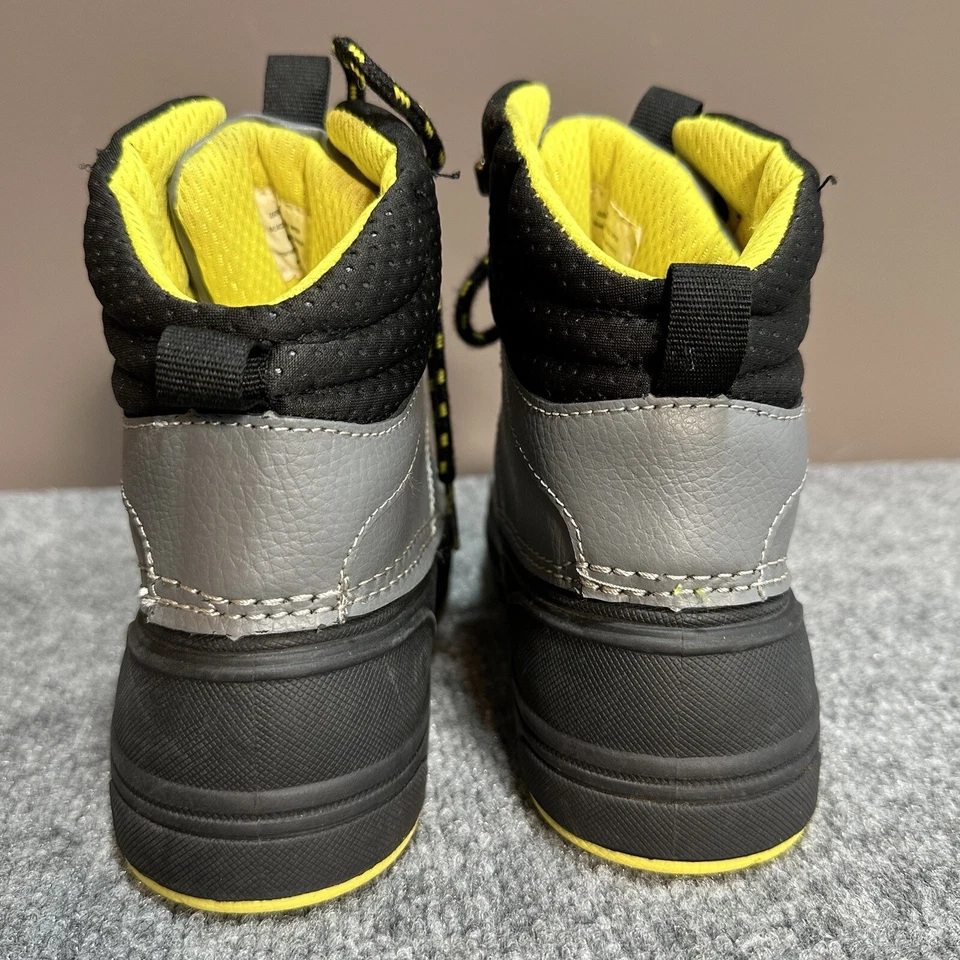 Champion Zapatos Juveniles 5 Negro Gris Barro y Lluvia Invierno Botas Con Cordones Aire Libre Niños Foto 4 de 4