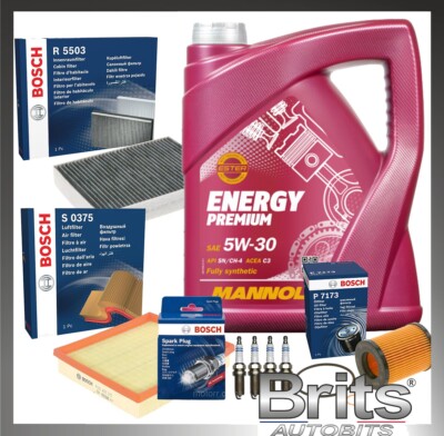 FOR BMW 1 SERIES 116i F20 MK2 2011 - 15 FULL BOSCH SERVICE KIT + 5L MANNOL OIL