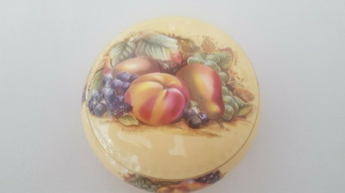 Aynsley "Orchard Gold" Sovereign Covered Trinket Pot with Lid. Height 3 inches. - Picture 2 of 7