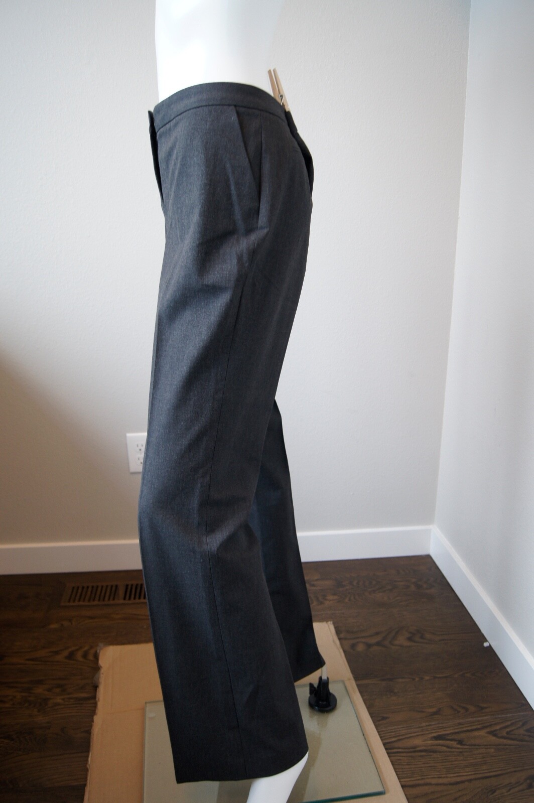 SEMANTICS Charcoal Gray Wool Flat Front Wide Leg … - image 7