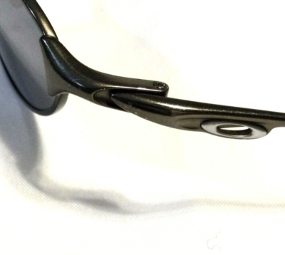 RARE OAKLEY TEASPOON SUNGLASSES Pewter Frames Silver Icons Black