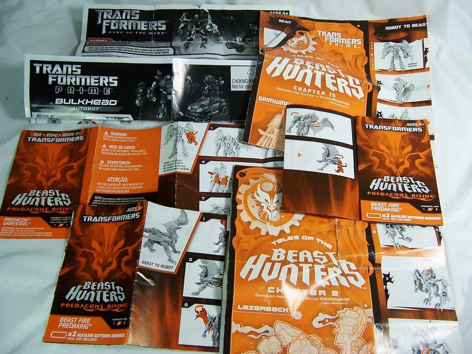 Transformers Instructions 2012 Bulkhead Autobot,Grimwing,Beast Fire,Lazerback - Image 3 of 3