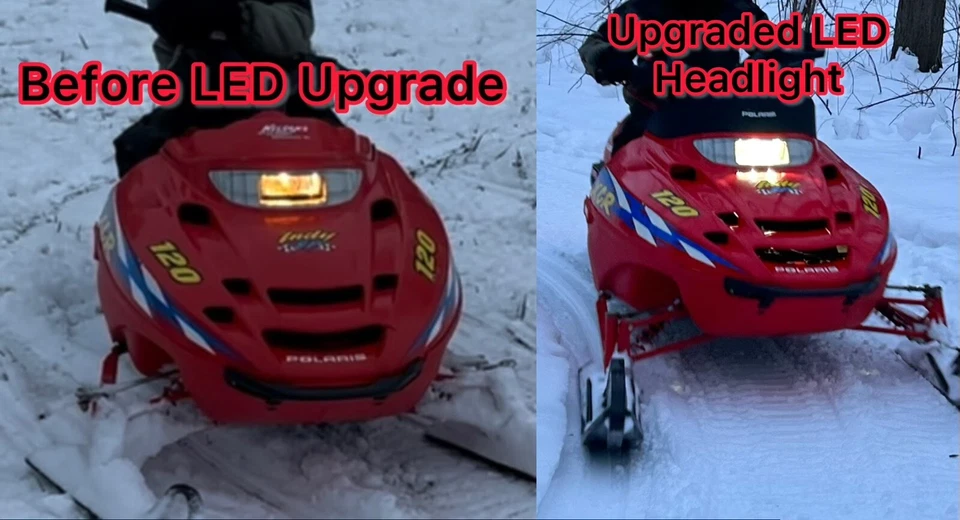 Kit de actualización de faros LED Plug & Play para moto de nieve POLARIS 120 2000-2023 Foto 3 de 4