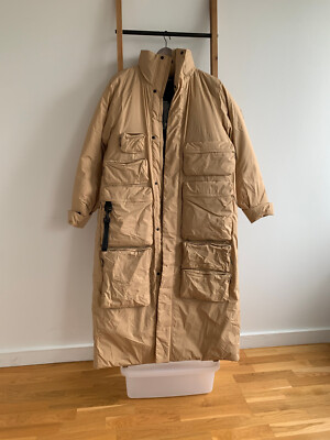 RAINS Vardo men's waterproof winter coat -- size L, parka, outerwear, biege