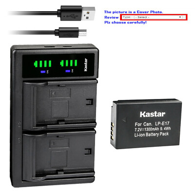 Kastar Battery LTD2 USB Charger for Canon LP-E17 LPE17 & Canon Rebel T6i Camera