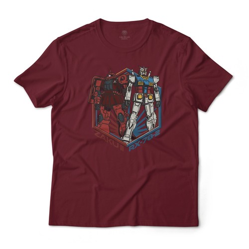 RX-78-2 Gundam y MS-06S Char's Zaku II Anime Graphic Art Lightweight Tee - Imagen 5 de 10