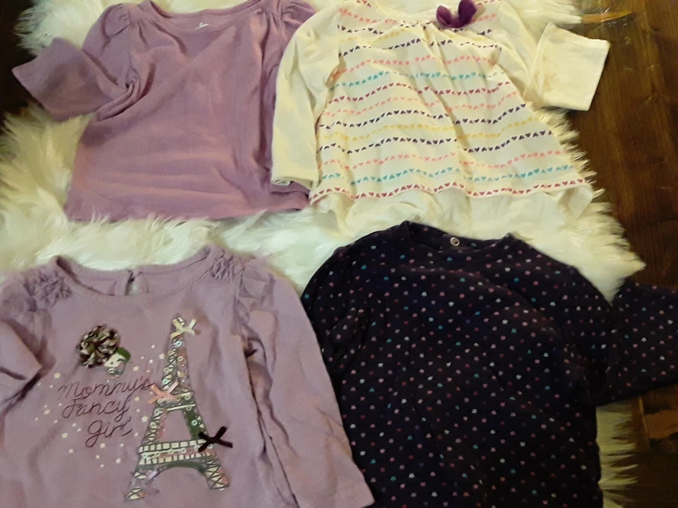 Lote de 4 Camisas JUMPING BEANS & Misceláneas Talla 12M Camiseta Prendas para el torso Bebé Niña Foto 2 de 4