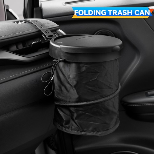 Universal Car Trash Can Foldable Pop-Up Car Garbage Bin W / Cover Dustbin Litter - Picture 7 of 11