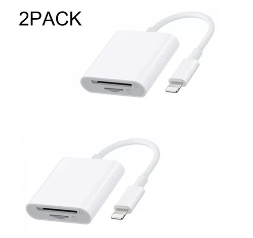 2PACK SD/TF Card Reader for IPhone iPad to SD Adapter Trail Game camera viewer