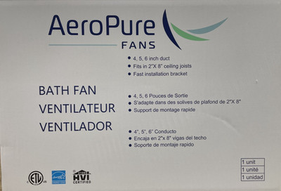 Aero Pure ABF80 L5 SN Energy Star Bath Fan w/ LED & Square Design - Satin Nickel