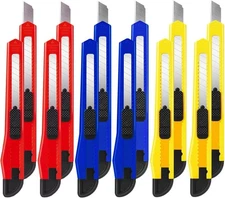 12x Carton Cutter Compact Utility Retractable Knife Box Single Edge Razor
