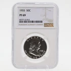 1955 Ben Franklin Silver Half Dollar PF 69 NGC 90% Silver Philadelphia