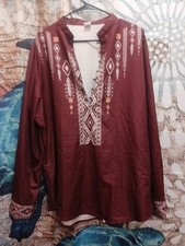 Primt Jarry Kurta .size Xl Polyster Red Wine Decorate