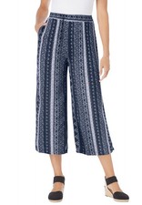 Woman Within Plus Size Pull-On Elastic-Waist Soft Capri