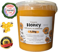 1.5kg HONEY WILDFLOWER 100% ORGANIC NATURAL PURE RAW  CREAMY /UNPROCESSED
