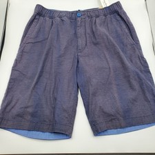 Tommy Bahama Mens Linen Blend Elastic Waist Shorts Blue S P Casual Beach