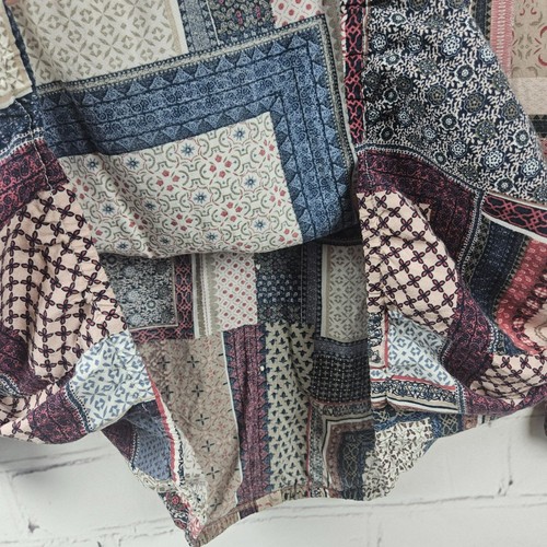 Benotti Patchwork Blouse Shirt Womens XL Long Sleeve Retro Bohemian Boho Hippie - Picture 10 of 16