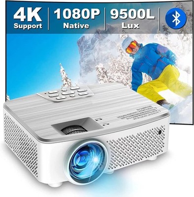 BEXTZUBY PJ168-2 Nativer Projektor 1080P Native Support 4K 200'' Display 9500Lm